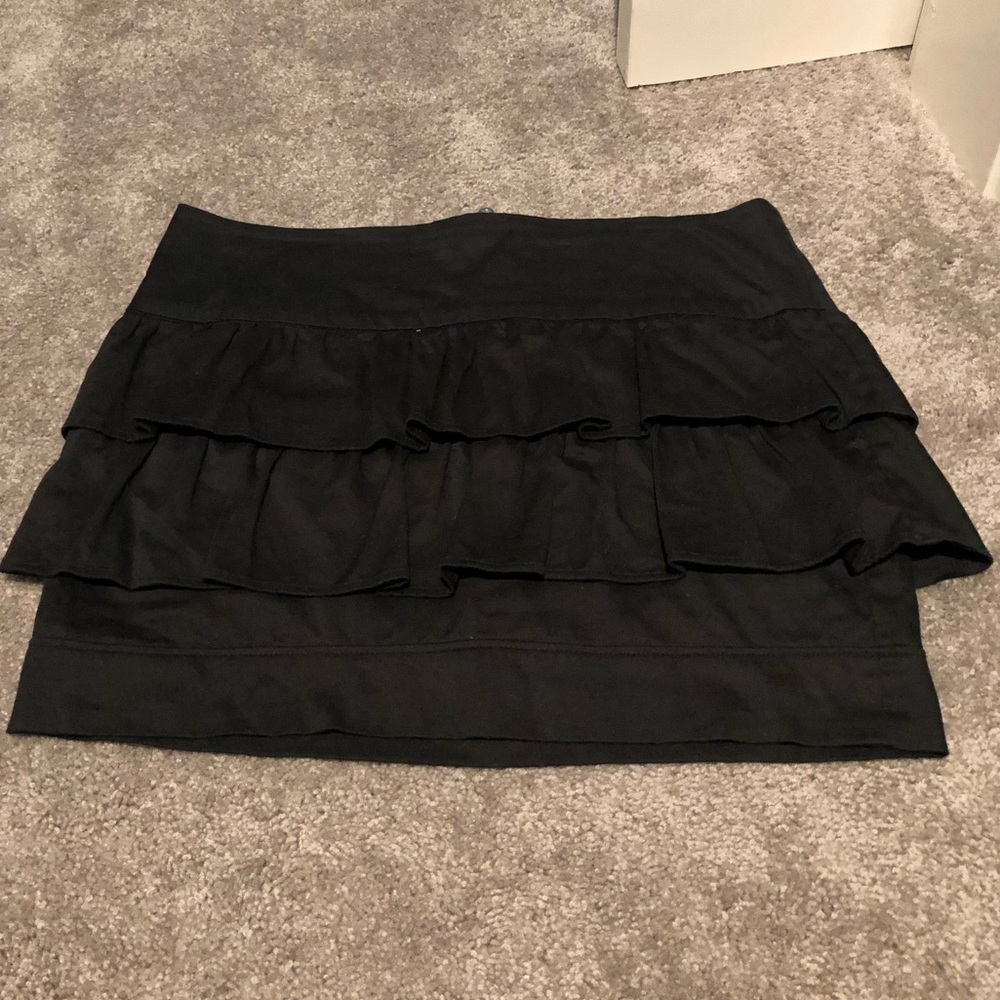Black ruffle skirt